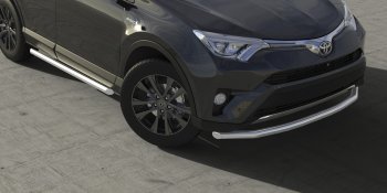 4 649 р. Защита переднего бампера d57 Arbori нерж. сталь для TOYOTA RAV4 2015-2018  Тойота Рав 4 Arbori afzdatr41502  с доставкой в г. Вологда. Увеличить фотографию 1