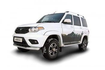 20 399 р. Защита переднего бампера d76 Arbori нерж. сталь для UAZ PATRIOT 2014-нв  Патриот Arbori afzdaup1402  с доставкой в г. Вологда. Увеличить фотографию 1
