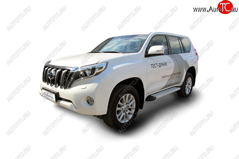 21 999 р. Комплект алюминиевых порогов Arbori Optima Silver 1600 для TOYOTA Land Cruiser Prado 2014-2017  Тойота Ленд крузер прадо Arbori afzdaaltop1402  с доставкой в г. Вологда