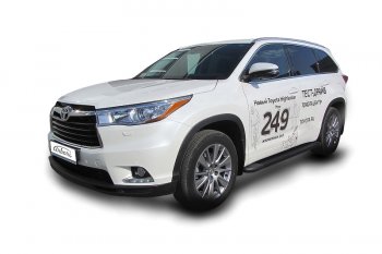 23 999 р. Комплект алюминиевых порогов Arbori Optima Black 1800 для TOYOTA Highlander 2014-2016  Тойота Хайлендер Arbori afzdaalthi1401  с доставкой в г. Вологда. Увеличить фотографию 1