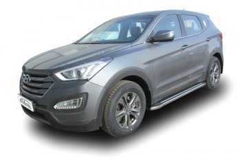 19 349 р. Комплект алюминиевых порогов Arbori Luxe Black 1800 для HYUNDAI Santa Fe 2012-2016  Хендай Санта Фе Arbori afzdaalhsft1203  с доставкой в г. Вологда. Увеличить фотографию 1