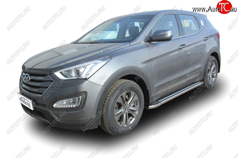 19 349 р. Комплект алюминиевых порогов Arbori Luxe Black 1800 для HYUNDAI Santa Fe 2012-2016  Хендай Санта Фе Arbori afzdaalhsft1203  с доставкой в г. Вологда