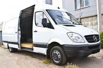 1 379 р. Накладка на порог боковой двери для Mercedes-Benz Sprinter 2006-2013 , шагрень  Мерседес Бенц Спринтер Русская Артель nmbs-036202  с доставкой в г. Вологда. Увеличить фотографию 1