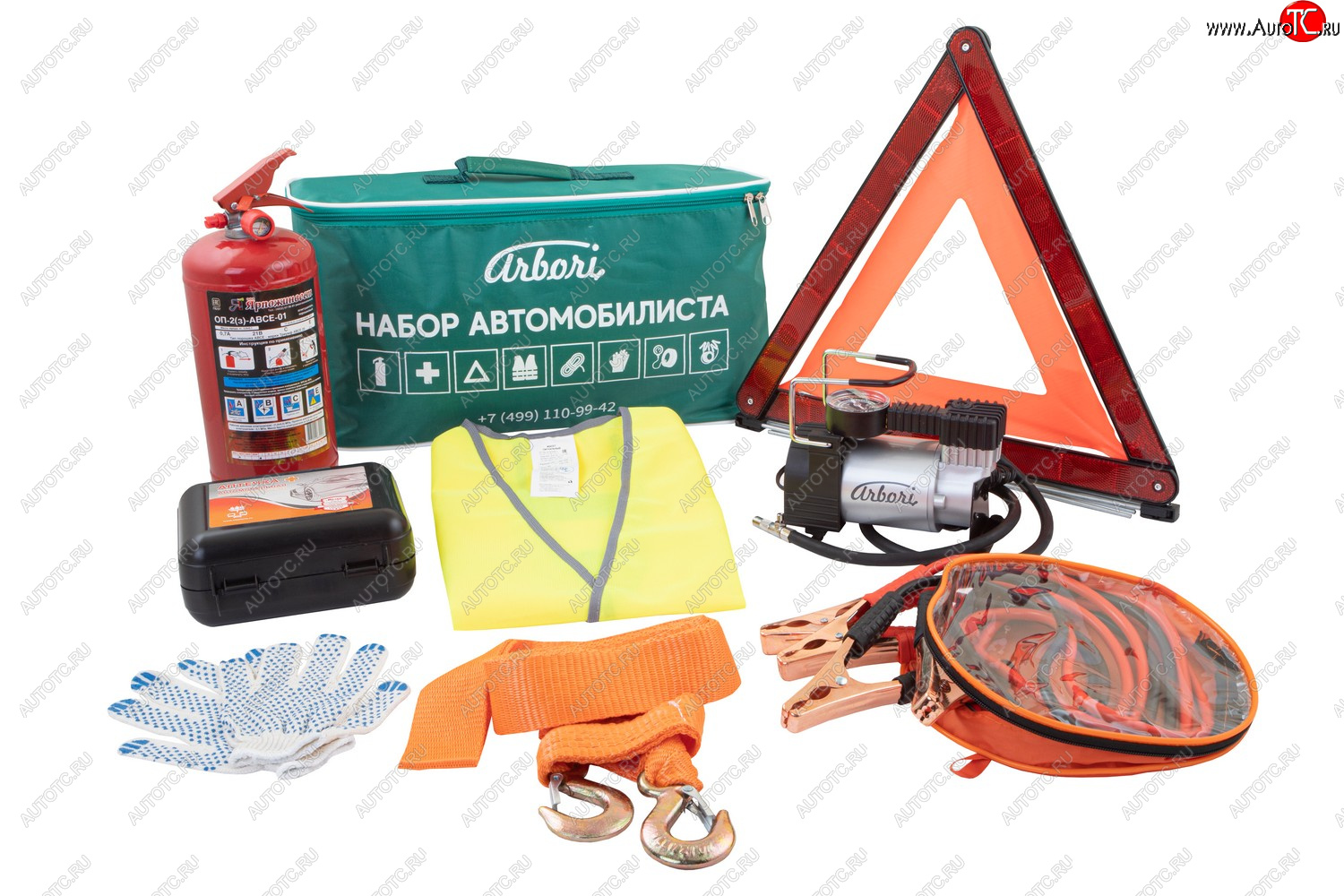 6 599 р. Автомобильный набор ARBORI Extra (Basic + трос 5 т, компрессор 35 л, провода) Arbori afek.extra.01  с доставкой в г. Вологда