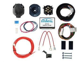 9 999 р. Универсальный комплект электрооборудования ARBORI для ТСУ Smart Connect CAN (7 PIN) с блоком согласования и функцией отключения парктроника Arbori arbori.e.7pcan  с доставкой в г. Вологда. Увеличить фотографию 1