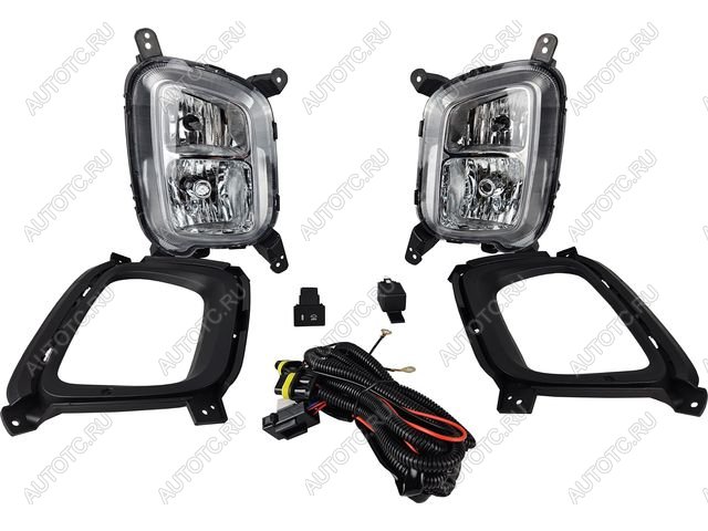 5 849 р. Комплект противотуманных фар (проводка, решетка, кнопка, пр-во Китай) BODYPARTS  KIA Sorento  XM (2012-2015) рестайлинг  с доставкой в г. Вологда