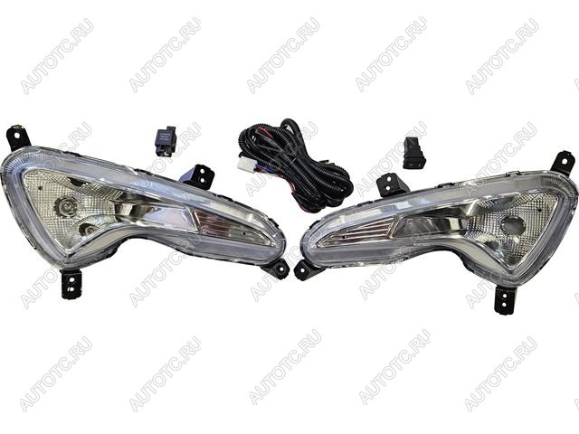 4 649 р. Комплект противотуманных фар (проводка, кнопка, пр-во Китай) BODYPARTS  Hyundai Solaris  RBr (2014-2017) седан рестайлинг  с доставкой в г. Вологда