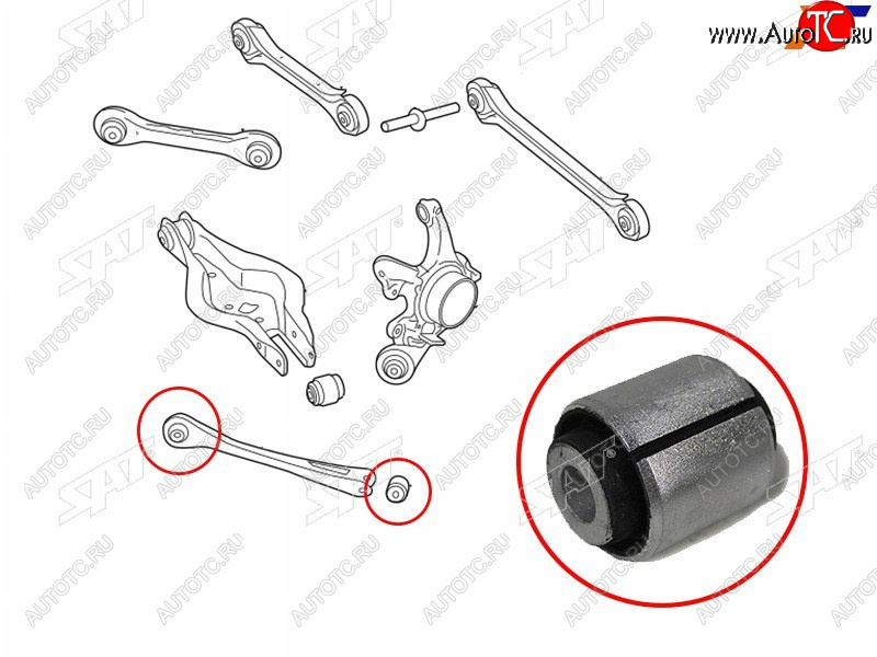 629 р. Сайлентблок BMW 1-Series 11-19  3-Series 11-19  2-Series 14-  3-Series Gran Turismo 13-20 SAT ST-33326792525B  с доставкой в г. Вологда