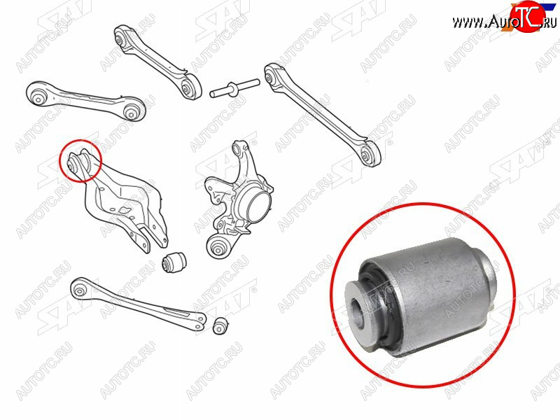 1 199 р. Сайлентблок BMW 1-Series 11-19  3-Series 11-19  2-Series 14-  3-Series Gran Turismo 13-20 SAT ST-33326867540B  с доставкой в г. Вологда