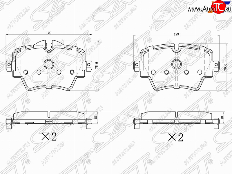 1 299 р. Колодки тормозные SAT (передние)  BMW X1  F48 - X2  F39  с доставкой в г. Вологда