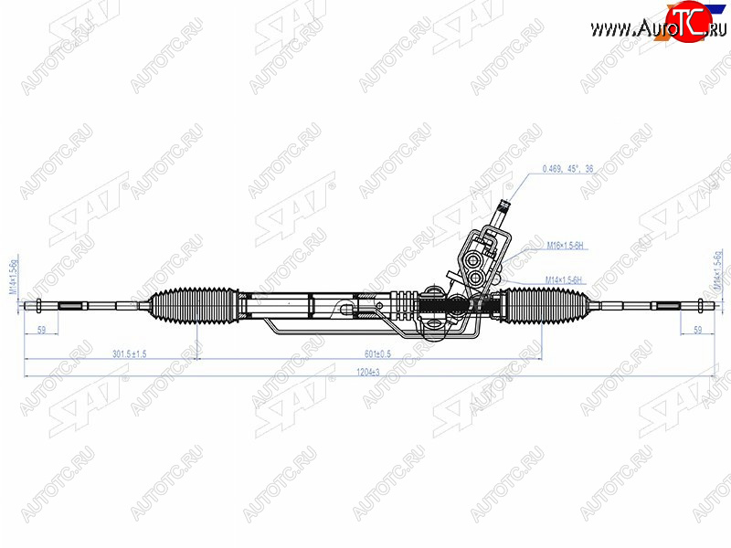 22 599 р. Рейка рулевая RHD SAT Subaru Legacy BL/B13 дорестайлинг седан (2003-2006)  с доставкой в г. Вологда