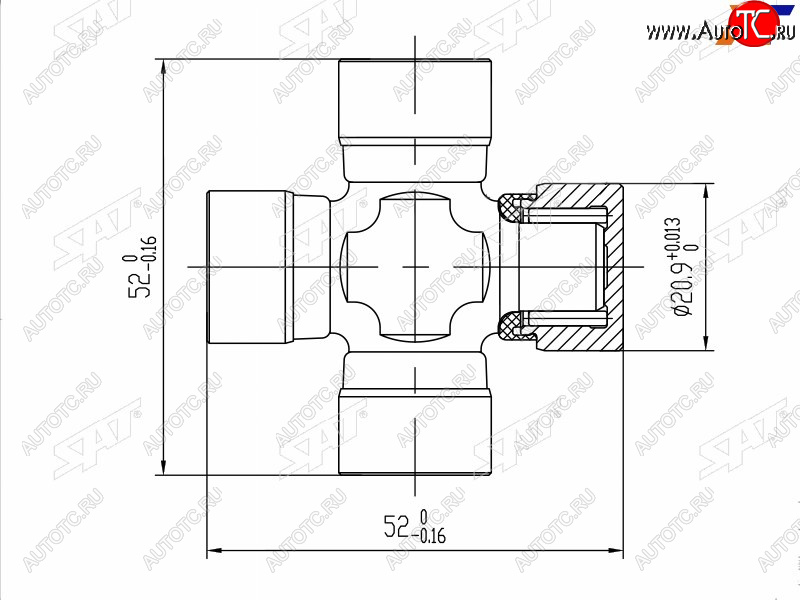 479 р. Крестовина TOYOTA RAV4 ACA3#ZSA4# SAT ST-37100-42080SP  с доставкой в г. Вологда