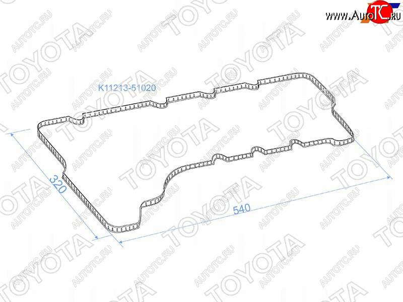 919 р. Прокладка клапанной крышки RH (1VDFTV) TOYOTA Toyota Land Cruiser 200 дорестайлинг (2007-2012)  с доставкой в г. Вологда