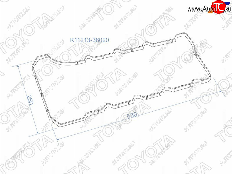 1 199 р. Прокладка клапанной крышки (3URFE) TOYOTA №1 Lexus LX570 J200 дорестайлинг (2007-2012)  с доставкой в г. Вологда