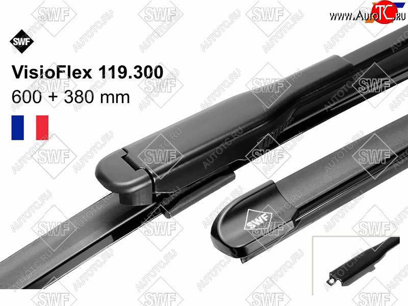 2 699 р. Комплект щеток стеклоочистителя 600мм+380мм NISSAN QASHQAI 06-14                                     SWF 119300  с доставкой в г. Вологда