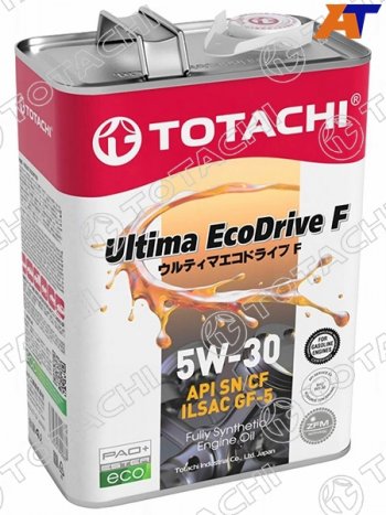 4 699 р. Масло моторное синтетическое TOTACHI Ultima Ecodrive F 5W-30 SN/CF, A5/B5, GF-5 4л TOTACHI 12204 TOTACHI 12204  с доставкой в г. Вологда. Увеличить фотографию 2