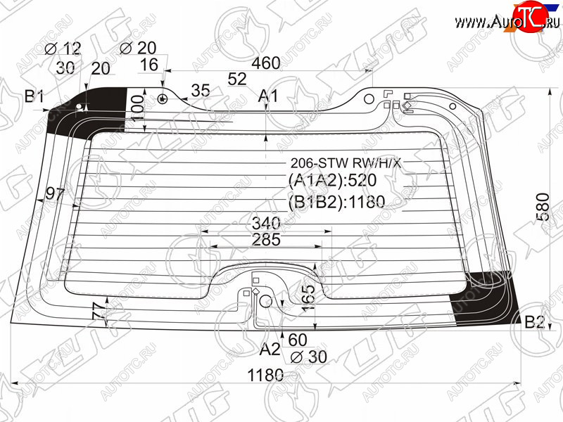 7 999 р. Стекло заднее (Цвет зеленый Обогрев) Peugeot 206 98-09 XYG 206-STW RW/H/X  с доставкой в г. Вологда