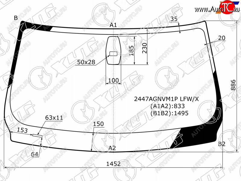 5 999 р. Стекло лобовое + дд BMW 3 SERIES E90/E91 4/5D 05-11 XYG 2447AGNVM1P LFW/X, 2447agnvm1plfwx XYG 2447AGNVM1P LFW/X  с доставкой в г. Вологда