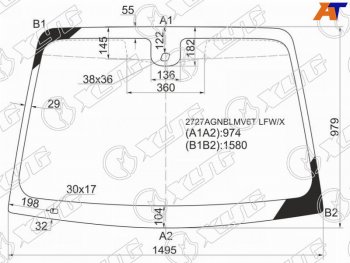 Стекло лобовое (Датчик дождя Ромбовидный датчик дождя) Citroen C5 04-08 XYG 2727AGNBLMV6T LFW/X