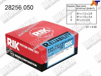 Кольца поршневые (комплект) 0,50 4A-FE RIKEN Toyota Corona Premio T210 дорестайлинг (1996-1997)