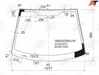 Стекло лобовое FORD FIESTA 35D 01-08                                                                FUYAO 3562AGNBLVW