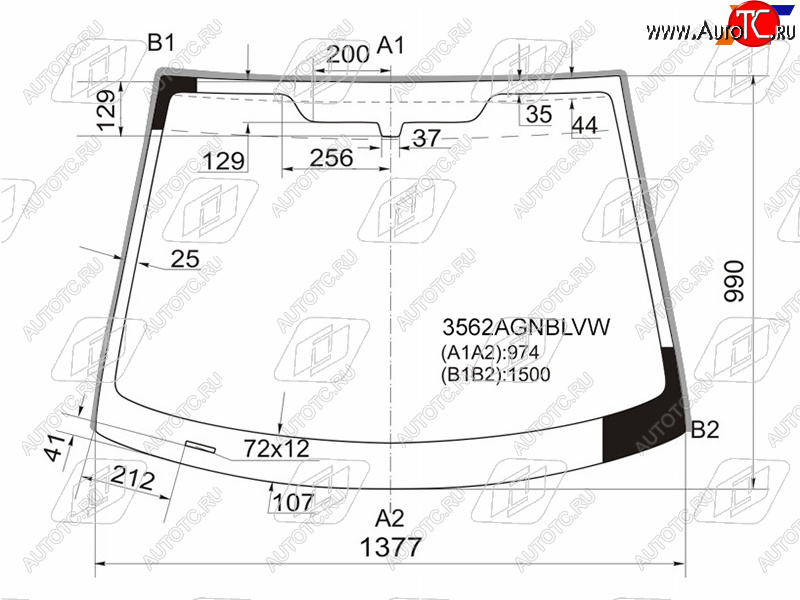 7 849 р. Стекло лобовое FORD FIESTA 35D 01-08                                                                FUYAO 3562AGNBLVW  с доставкой в г. Вологда