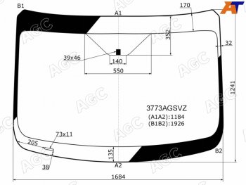 Стекло лобовое (Молдинг Высокая крыша) Ford Transit 14- AGC 3773AGSVZ
