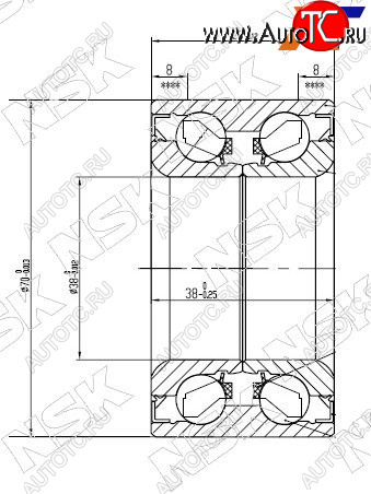 2 599 р. Подшипник передней ступицы наружний TOYOTA RUSHCAMITERIOSPYZAR (без ABS)                          NSK 38BWD21  с доставкой в г. Вологда