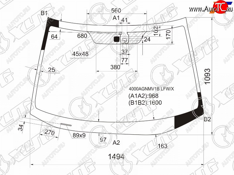 6 999 р. Стекло лобовое (Датчик дождя) XYG Honda CR-V RE1,RE2,RE3,RE4,RE5,RE7 рестайлинг (2009-2012)  с доставкой в г. Вологда