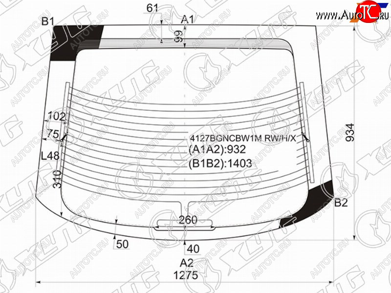 13 749 р. Стекло заднее с обогревом HYUNDAI COUPETIBURONTUSCANI 02-09                                        XYG 4127BGNCBW1M RW/H/X  с доставкой в г. Вологда