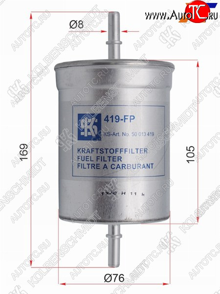779 р. Фильтр топливный VOLKSWAGEN MULTIVANTARNSPORTER T5 04-09AUDI A3 00-VOLKSWAGEN GOLF 02-05          KOLBENSCHMIDT 50013419  с доставкой в г. Вологда