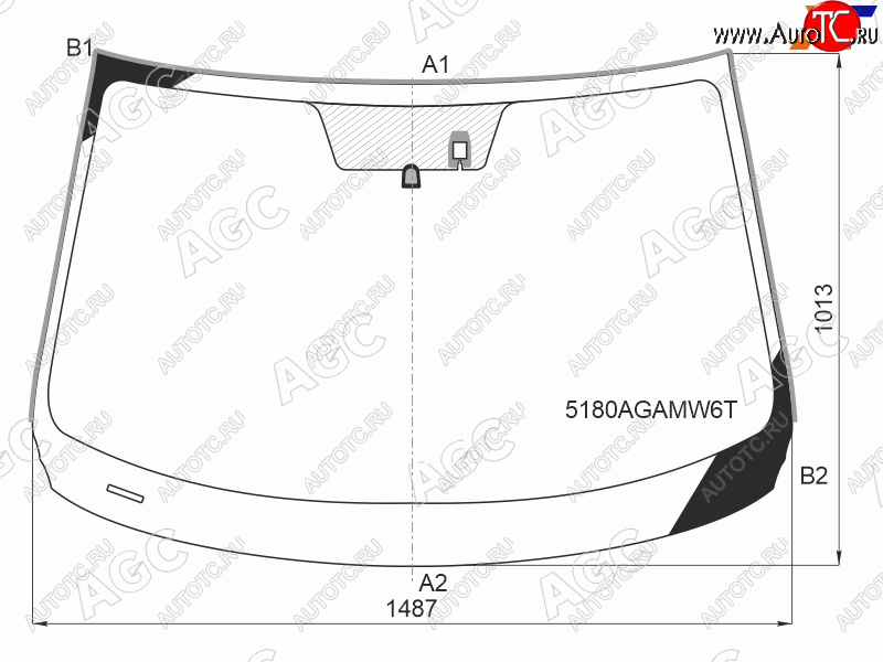 13 799 р. Стекло лобовое (Датчик дождя Молдинг) Mazda 6 17- AGC 5180AGAMW6T  с доставкой в г. Вологда