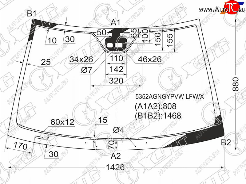 7 999 р. Стекло лобовое (Датчик дождя Раздельный датчик дождя 2D CPE) Mercedes-Benz C-Class 00-08 XYG 5352AGNGYPVW LFW/X  с доставкой в г. Вологда