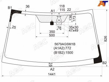 Стекло лобовое + дд MITSUBISHI L200 06-15 PAJEROMONTERO SPORT 08-15                                AGC 5679AGSM1B