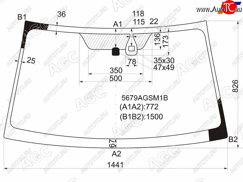 9 949 р. Стекло лобовое + дд MITSUBISHI L200 06-15 PAJEROMONTERO SPORT 08-15                                AGC 5679AGSM1B  с доставкой в г. Вологда