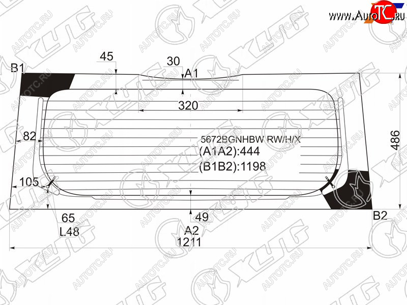7 949 р. Стекло заднее (Цвет зеленый Обогрев) Mitsubishi Colt 02-12 XYG 5672BGNHBW RW/H/X  с доставкой в г. Вологда