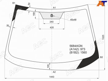 Стекло лобовое LANCER X 07-18 AGC 5684AGN, 5684agn AGC 5684AGN