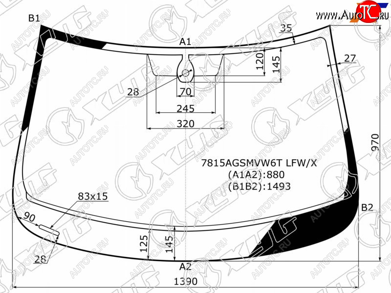 6 499 р. Стекло лобовое (Датчик дождя Круглый датчик дождя) XYG Volkswagen Polo Mk6 лифтбек (2020-2022)  с доставкой в г. Вологда