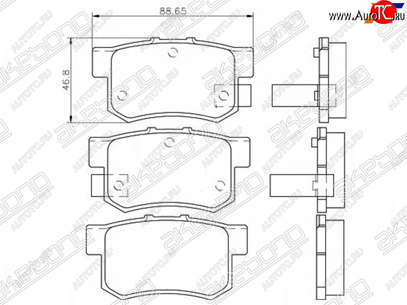 2 399 р. Задние колодки тормозные AKEBONO Honda CR-V RD4,RD5,RD6,RD7,RD9  дорестайлинг (2001-2004)  с доставкой в г. Вологда