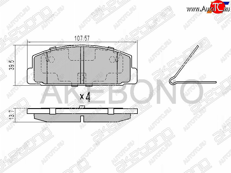 1 799 р. Задние тормозные колодки AKEBONO  Mazda 323/Familia  седан - Premacy  с доставкой в г. Вологда