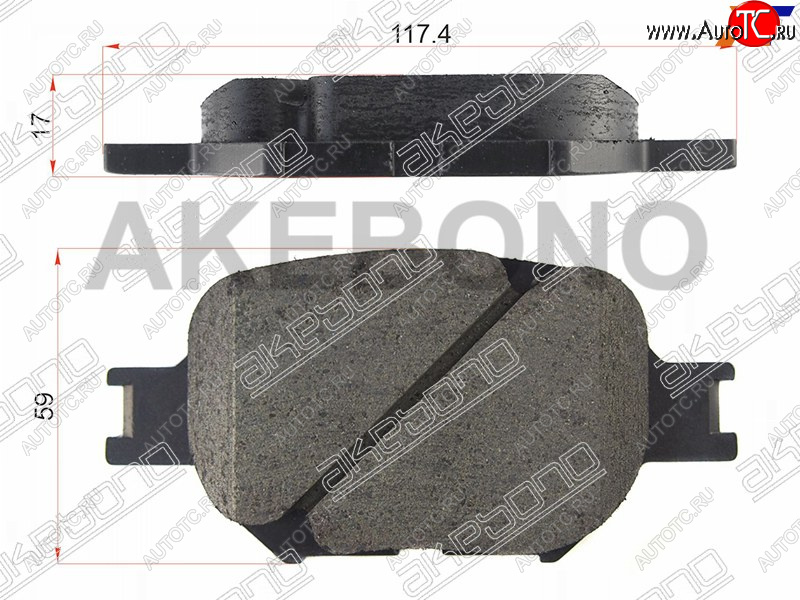 2 289 р. Колодки тормозные AKEBONO (передние)  Toyota Caldina  T240 (2002-2007) универсал дорестайлинг, универсал рестайлинг  с доставкой в г. Вологда