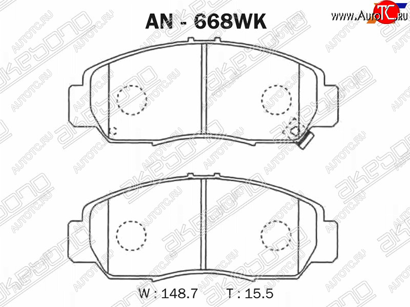 2 659 р. Колодки тормозные AKEBONO (передние) Honda Accord 8 CU седан дорестайлинг (2008-2011)  с доставкой в г. Вологда