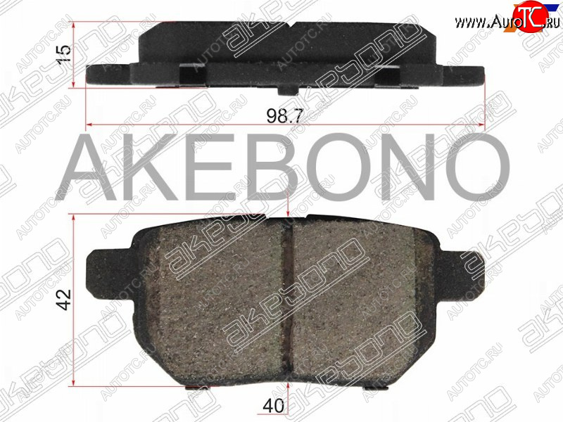 1 699 р. Колодки тормозные AKEBONO (задние) Toyota Corolla E140 седан дорестайлинг (2007-2010)  с доставкой в г. Вологда