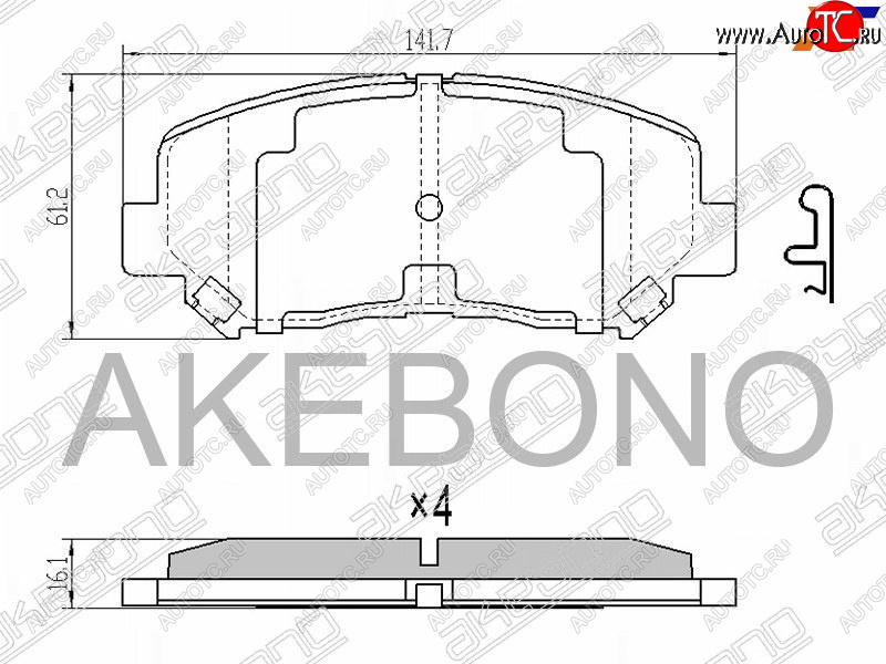 3 099 р. Колодки тормозные AKEBONO (передние) Mazda CX-5 KE дорестайлинг (2011-2014)  с доставкой в г. Вологда
