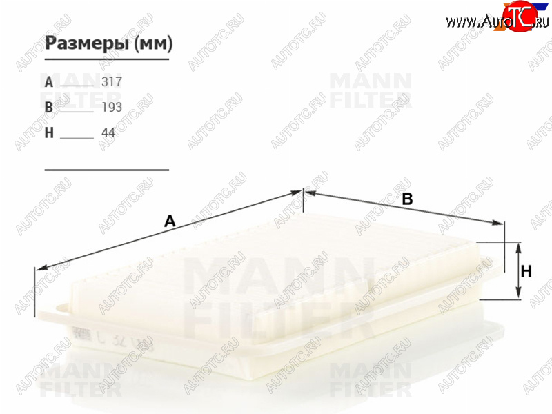 1 079 р. Фильтр воздушный MANN  Toyota Harrier ( XU30,  XU60,  XU80) - Kluger ( XU40,  XU50)  с доставкой в г. Вологда