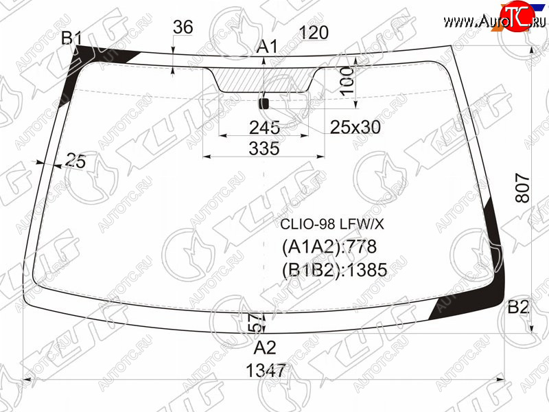5 199 р. Стекло лобовое Renault Clio 98-09  Symbol 99-08 XYG CLIO-98 LFW/X  с доставкой в г. Вологда