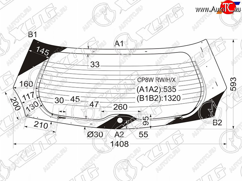 7 999 р. Стекло заднее (Цвет зеленый Обогрев) Mazda Premacy 99-05 XYG CP8W RW/H/X  с доставкой в г. Вологда