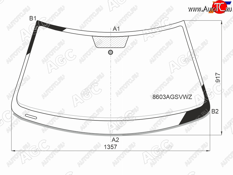 8 999 р. Стекло лобовое VOLKSWAGEN POLO V 35D HBK 09-4D SED 15-                                             AGC 8603AGSVWZ  с доставкой в г. Вологда
