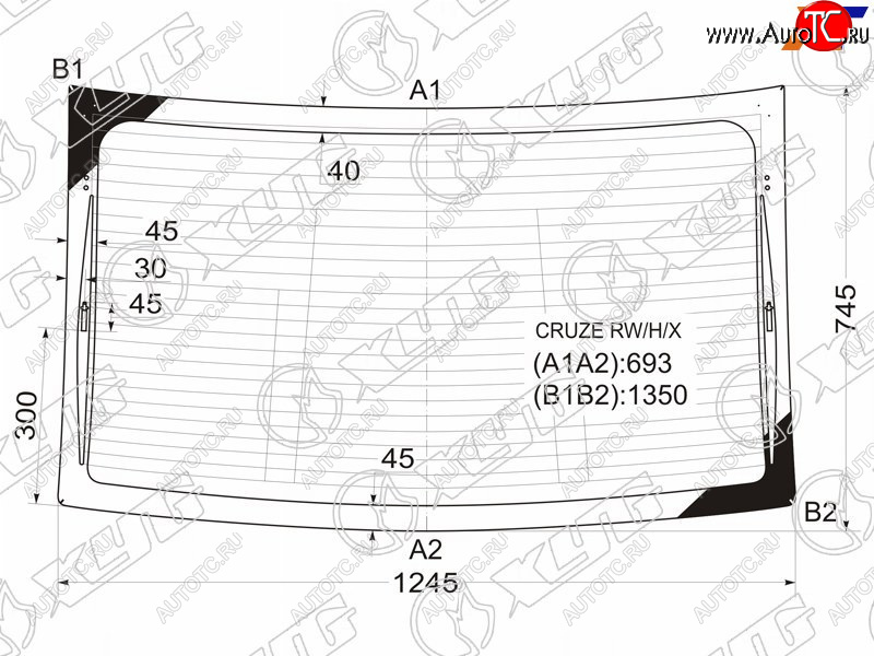 7 599 р. Стекло заднее (Цвет зеленый Обогрев Антенна 4D SED) Chevrolet Cruze 09-15  Daewoo Lacetti 08-11 XYG CRUZE RW/H/X  с доставкой в г. Вологда