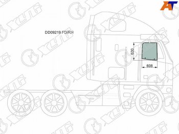 Стекло боковое опускное (Спереди Справа Цвет зеленый) Freightliner Argosy 99-11  Century Class 97 XYG DD09219 FD/RH